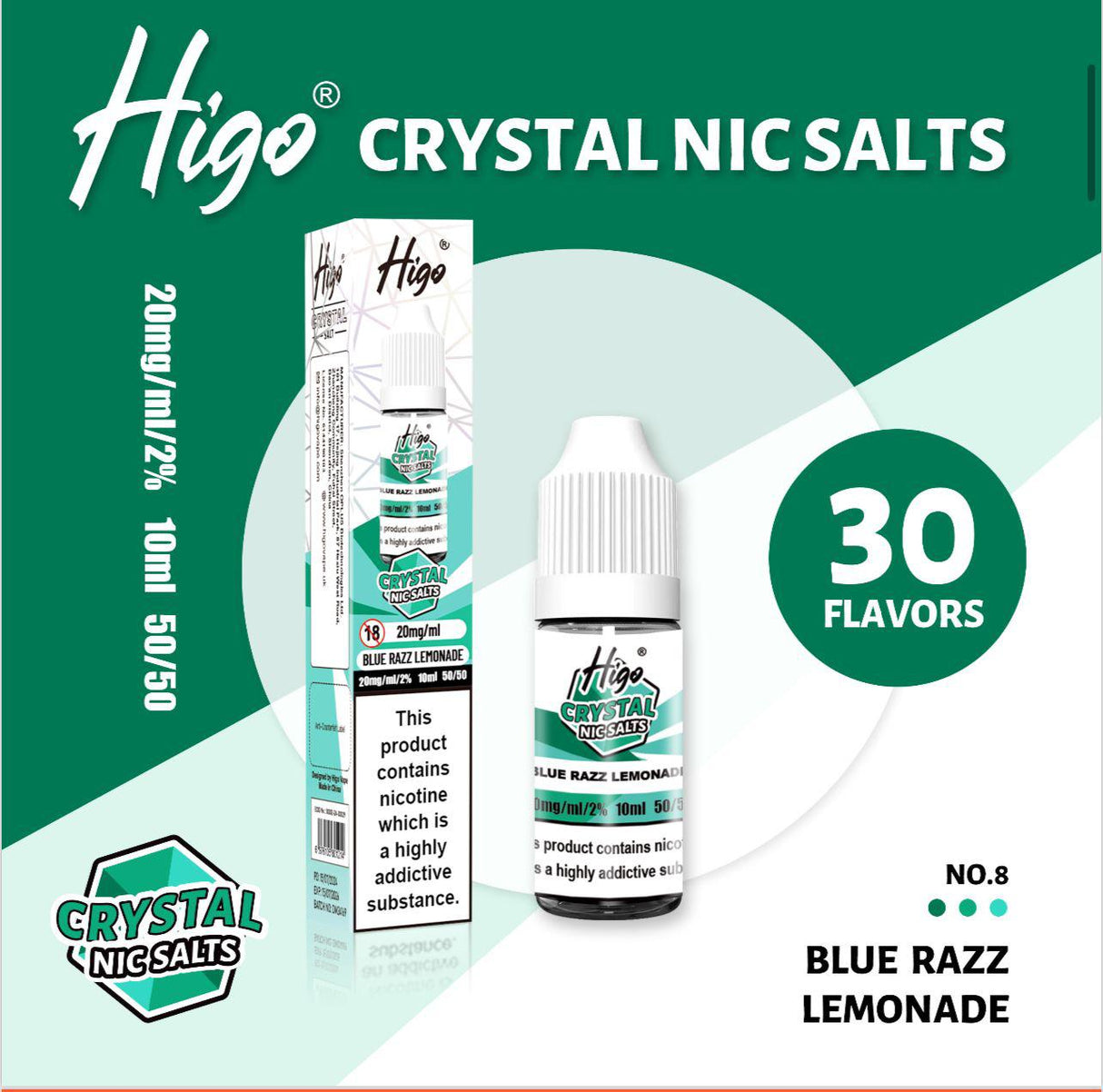 Higo Crystal Nic Salts (Box of 10)