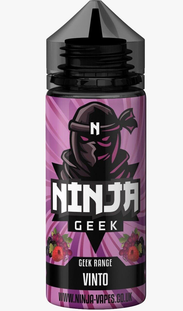 E-Liquid Vape Juice Ninja GEEK 100ml Premium VG 70/30 PG No Nicotine ShortFill  