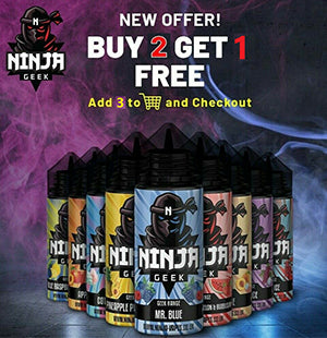 E-Liquid Vape Juice Ninja GEEK 100ml Premium VG 70/30 PG No Nicotine ShortFill  