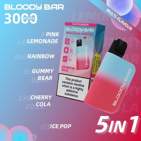 5 in 1 Bloody Bar 3000 Puffs Prefilled Pod  