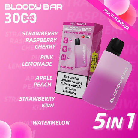 5 in 1 Bloody Bar 3000 Puffs Prefilled Pod  