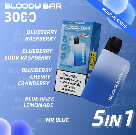 5 in 1 Bloody Bar 3000 Puffs Prefilled Pod (Pack of 5)  