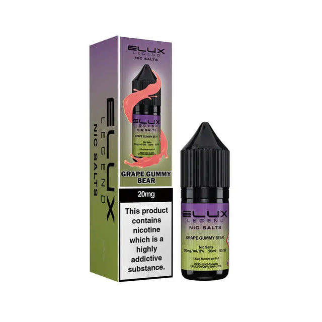 Elux Legend Grape Gummy Bear Nic salt E-Liquid  