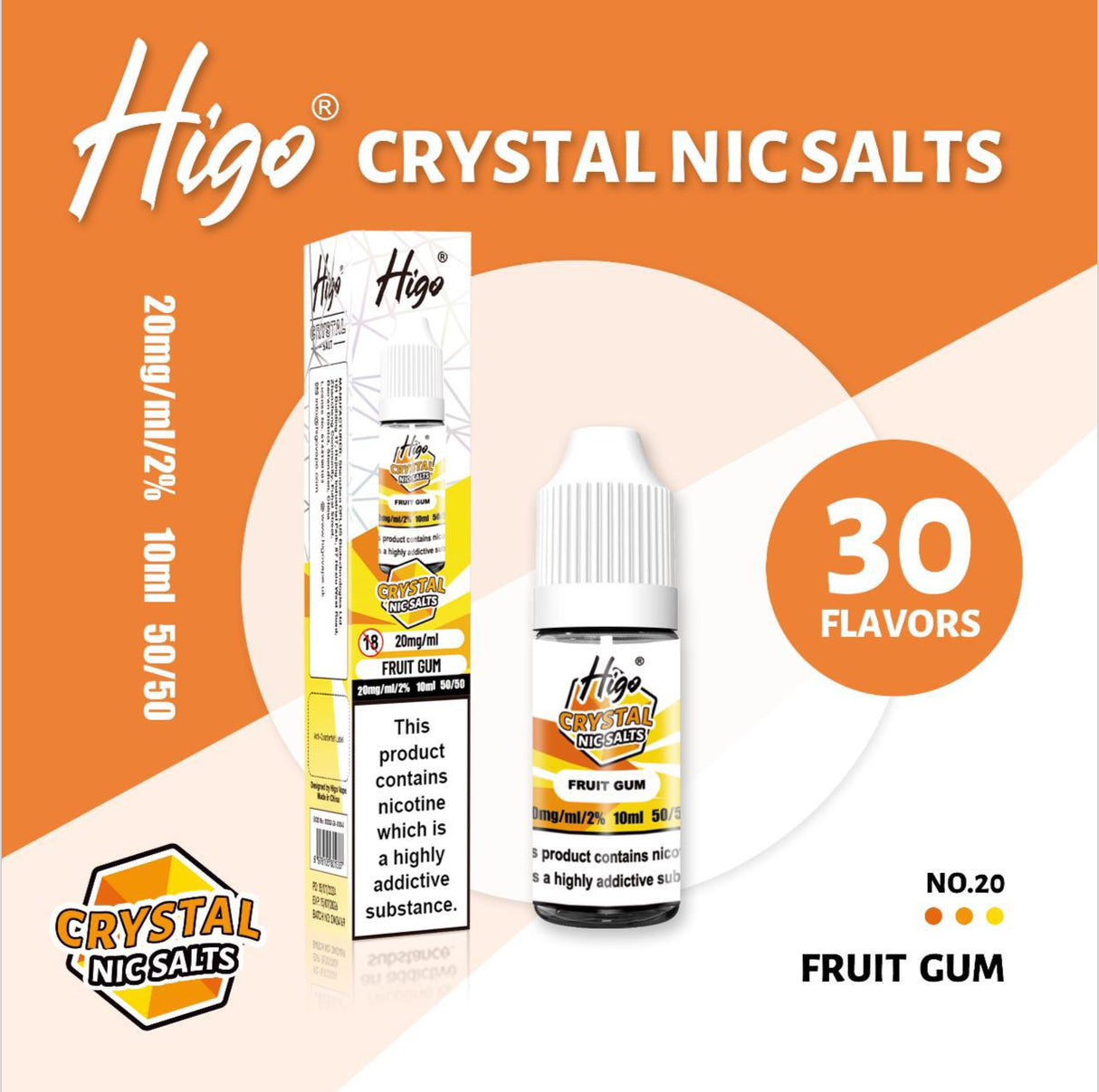 Higo Crystal Nic Salts (Box of 10)  