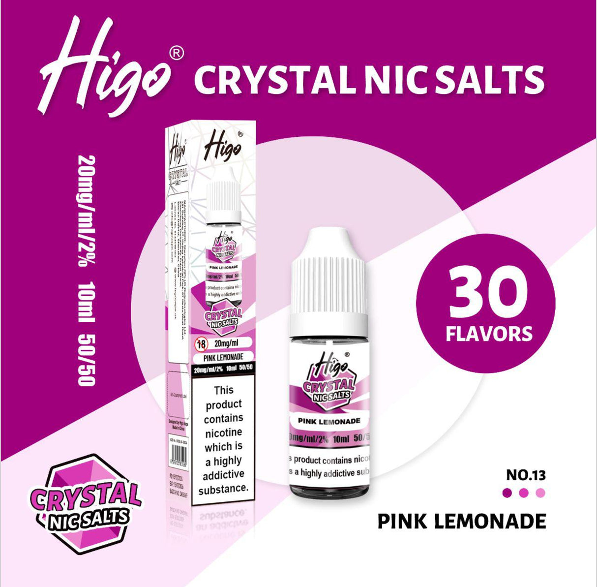 Higo Crystal Nic Salts (Box of 10)  