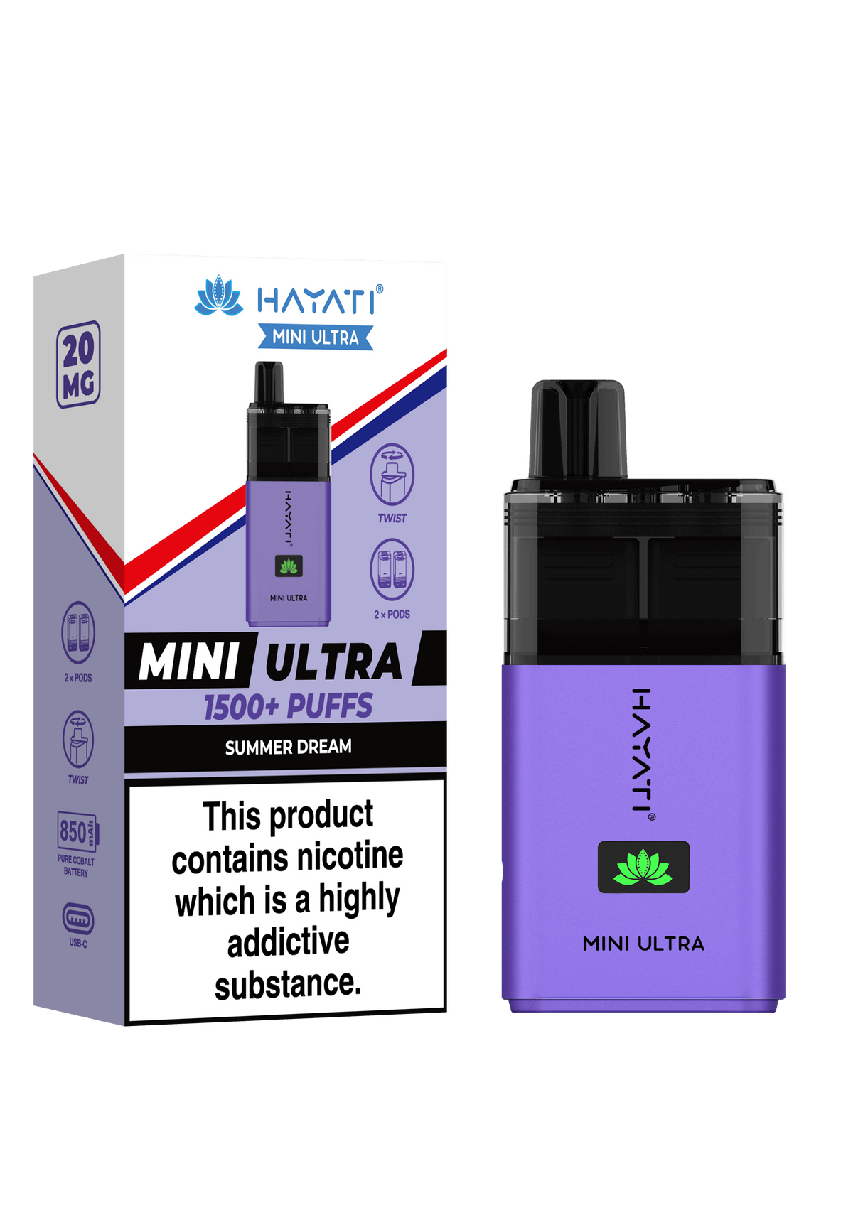 Hayati Mini Ultra 1500 Puffs Disposable Pod (Box of 5)  