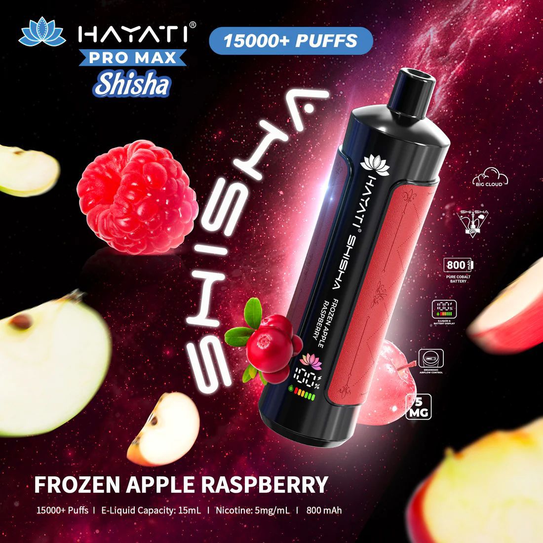 Hayati Pro Max Shisha 15000+ Puffs Disposable Vape (Box of 10)  