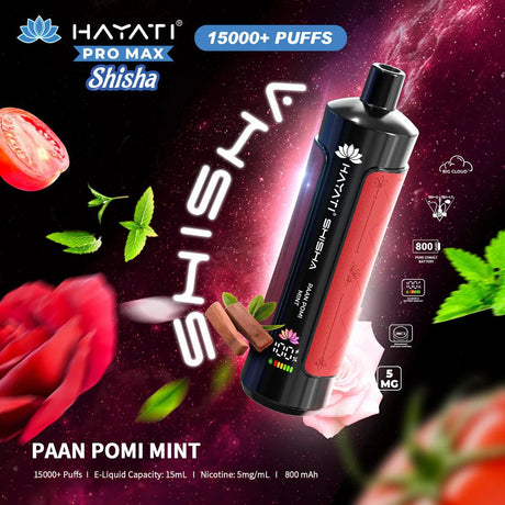 Hayati Pro Max Shisha 15000+ Puffs Disposable Vape  