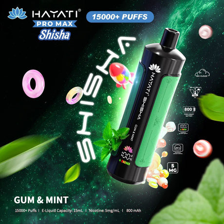 Hayati Pro Max Shisha 15000+ Puffs Disposable Vape  