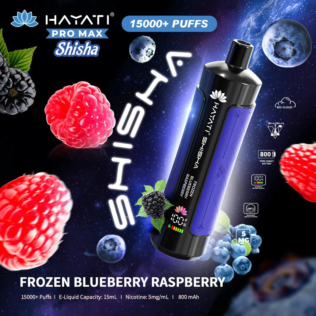 Hayati Pro Max Shisha 15000+ Puffs Disposable Vape (Box of 10)  