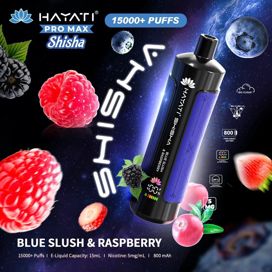 Hayati Pro Max Shisha 15000+ Puffs Disposable Vape (Box of 10)  