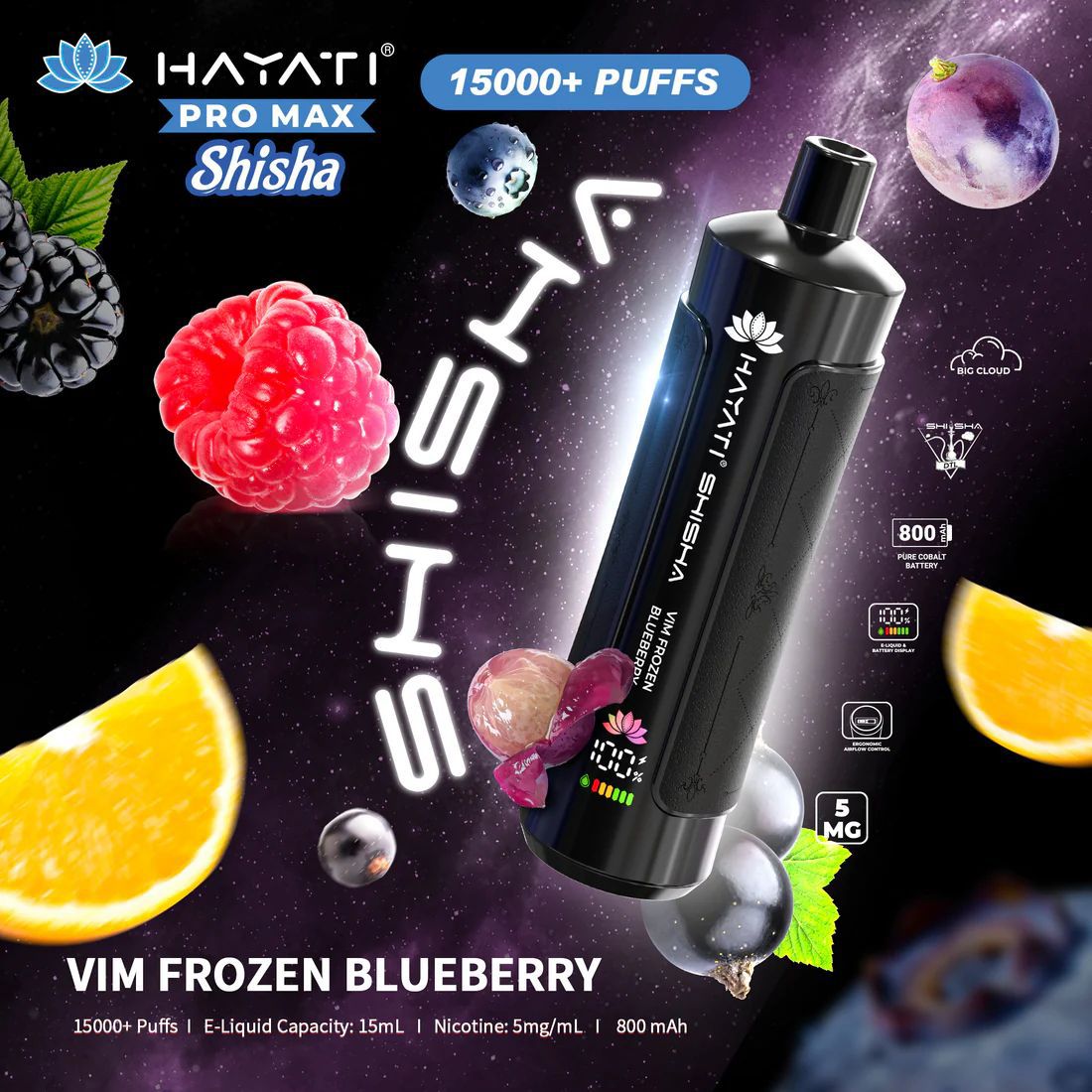 Hayati Pro Max Shisha 15000+ Puffs Disposable Vape (Box of 10)  