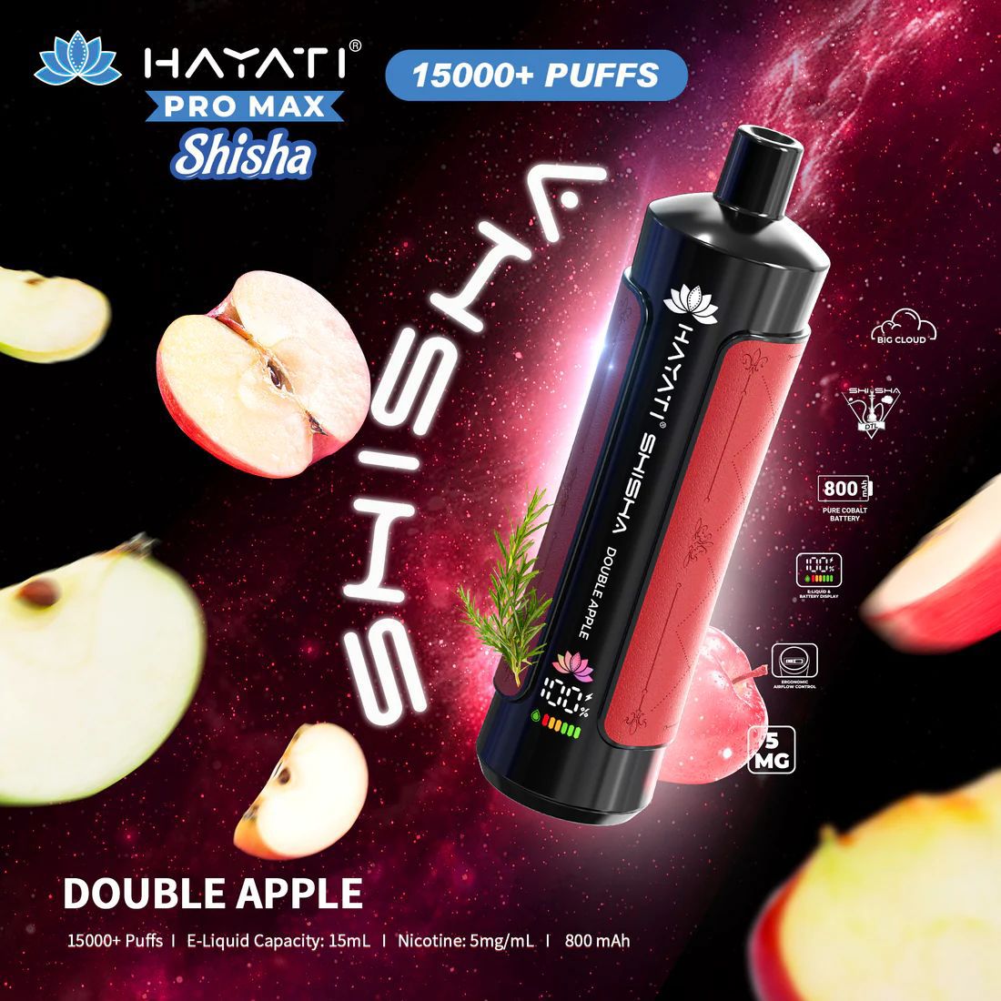 Hayati Pro Max Shisha 15000+ Puffs Disposable Vape (Box of 10)  