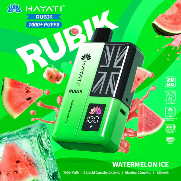 Hayati Rubik 7000 Puffs Disposable Vape (Box of 5)  