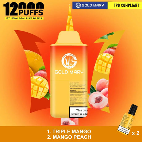 Gold Mary 12000 Puffs Disposable Vape | 2 in 1 Flavour Edition (Box of 5)  