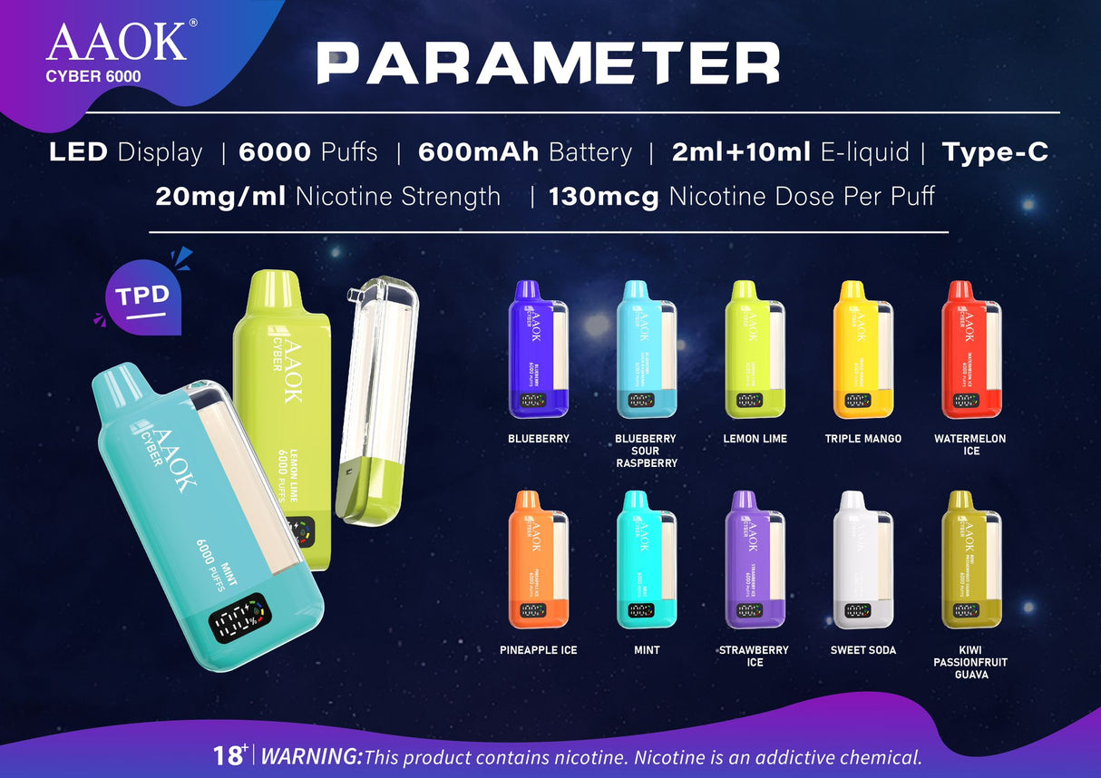 AAOK Cyber 6000 puffs Disposable pod  