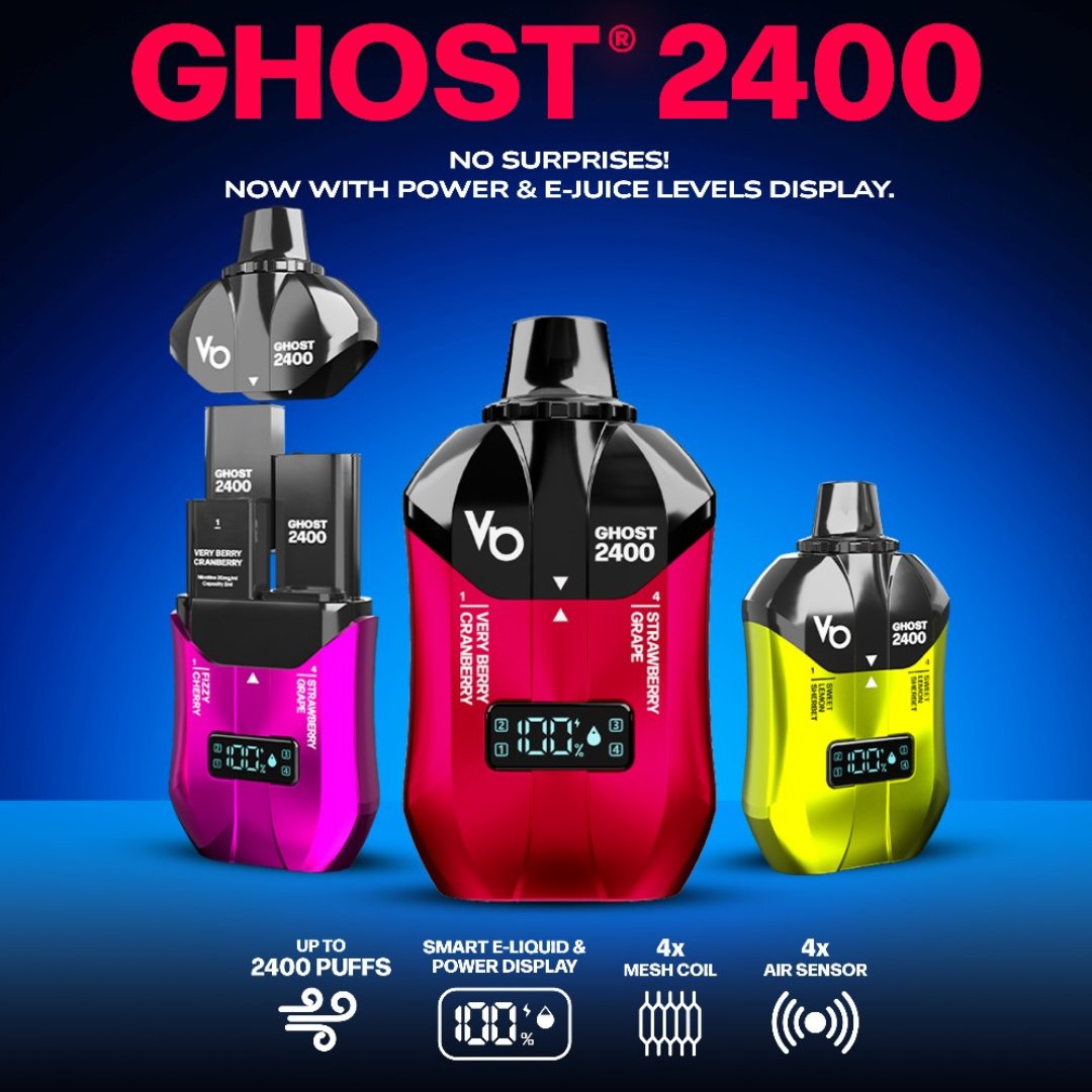 Ghost 2400 Puffs 4 in 1 Disposble Vape Box of 5  